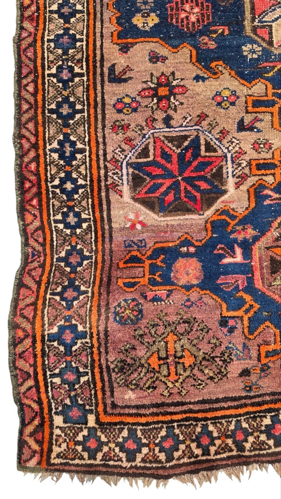 Handgeknoopt antiek wol Kaukas Kazak tapijt nomad 122x195cm, Gebruikt, 100 tot 150 cm, Vintage, Oosters, Perzisch, Handgeknoopt