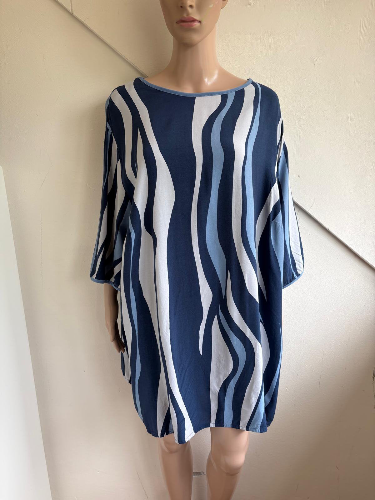 Verpass blouse tuniek maat 56 blauw print donkerblauw, Ophalen of Verzenden, Zo goed als nieuw, Maat 46/48 (XL) of groter, Blauw