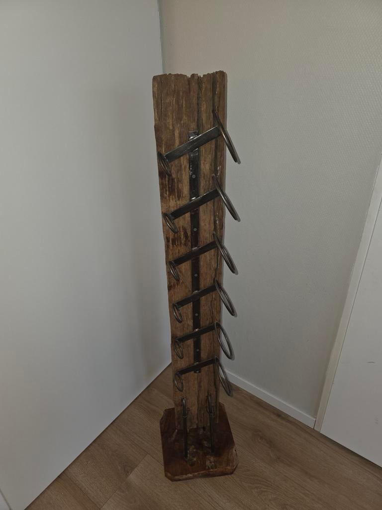 Wijnrek van massief mangohout, Huis en Inrichting, Woonaccessoires | Wijnrekken, Gebruikt, 5 tot 15 flessen, Ophalen of Verzenden