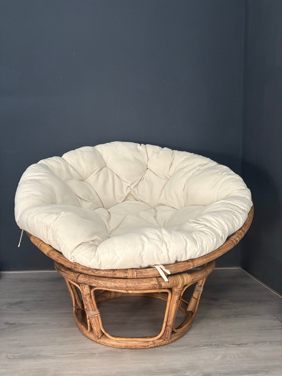 Papasan loungestoel bruin rotan met kussen (GAMMA), Ophalen, Gebruikt, Bruin, Riet of Rotan