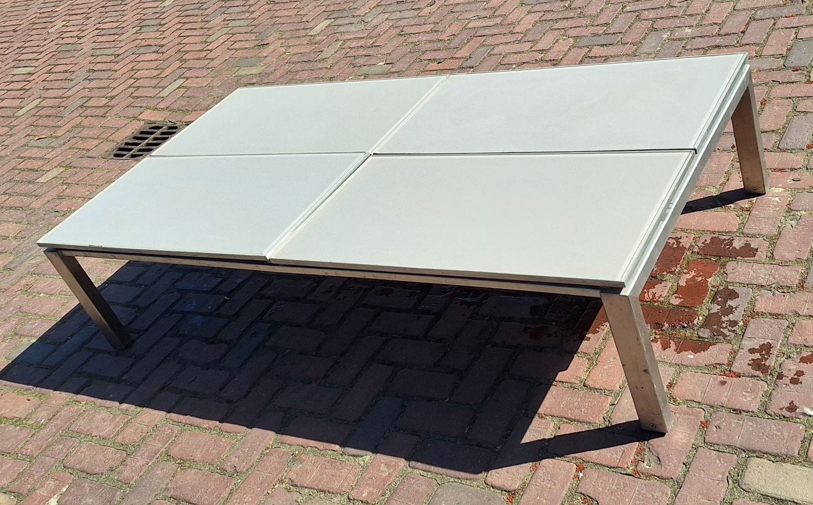 RVS picknicktafel, Ophalen, Rechthoekig, Rvs