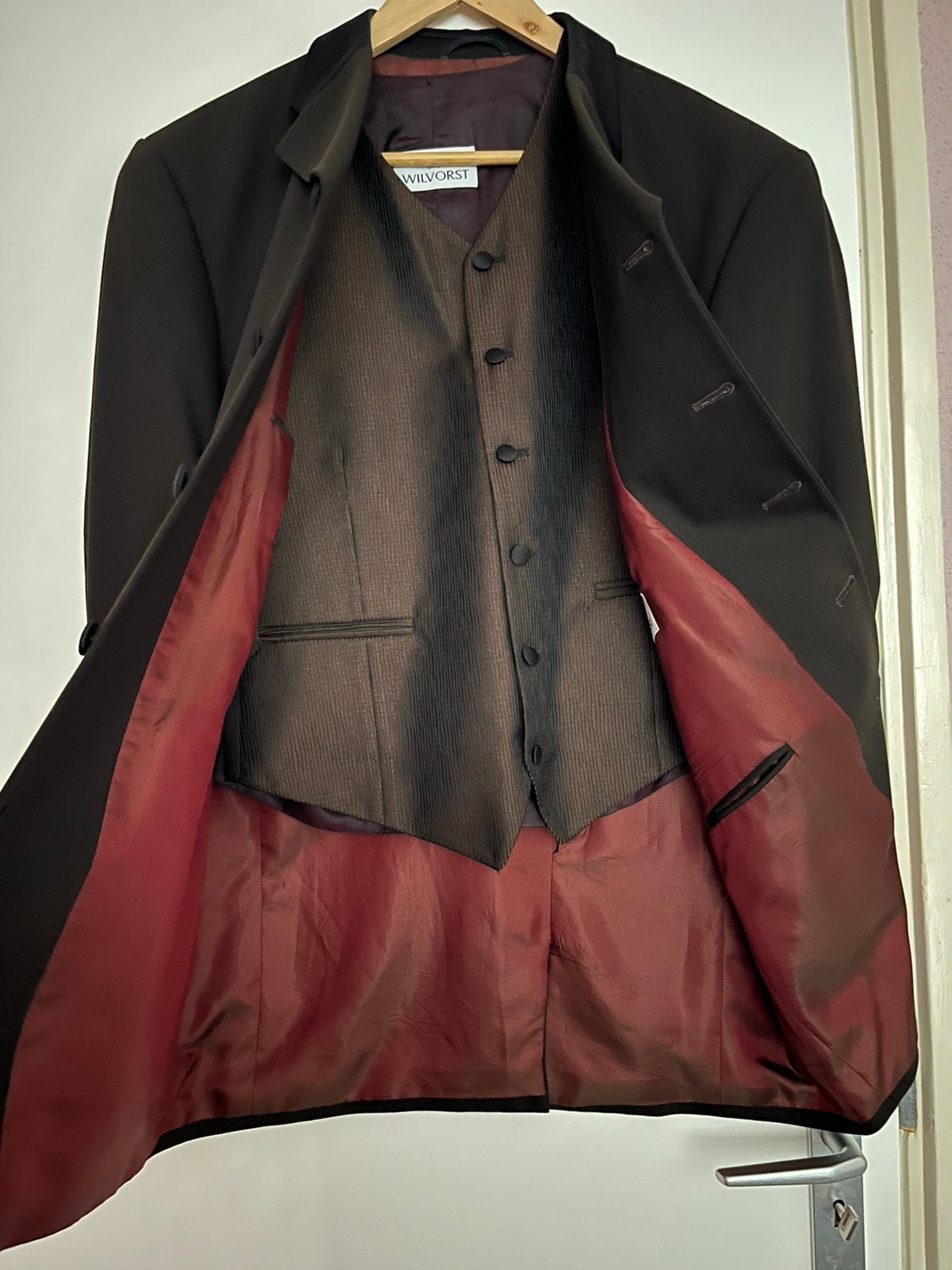 Wilvorst trouwpak, Kleding | Heren, Ophalen of Verzenden, Zo goed als nieuw, Bruin, Trouwpak