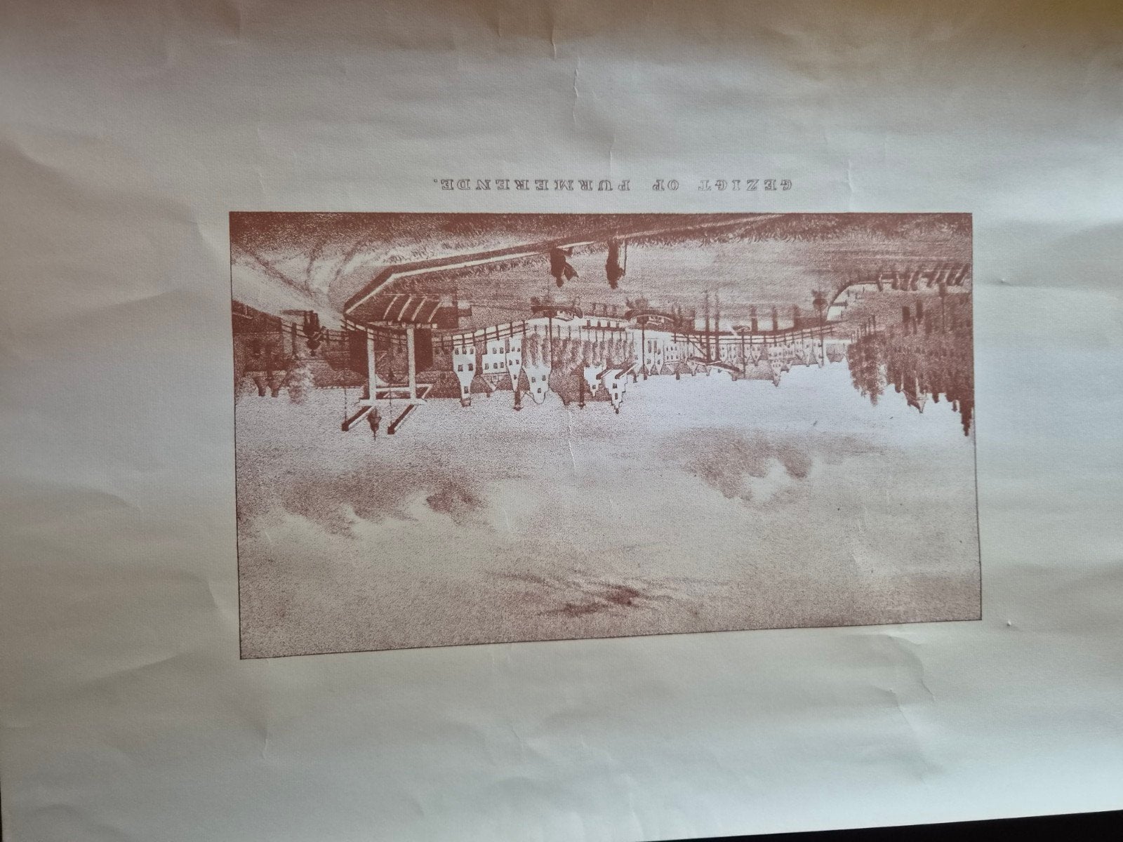 Gezicht op Purmerend - Antieke Prent, Ophalen, 1800 - 1899, Origineel, Overige technieken