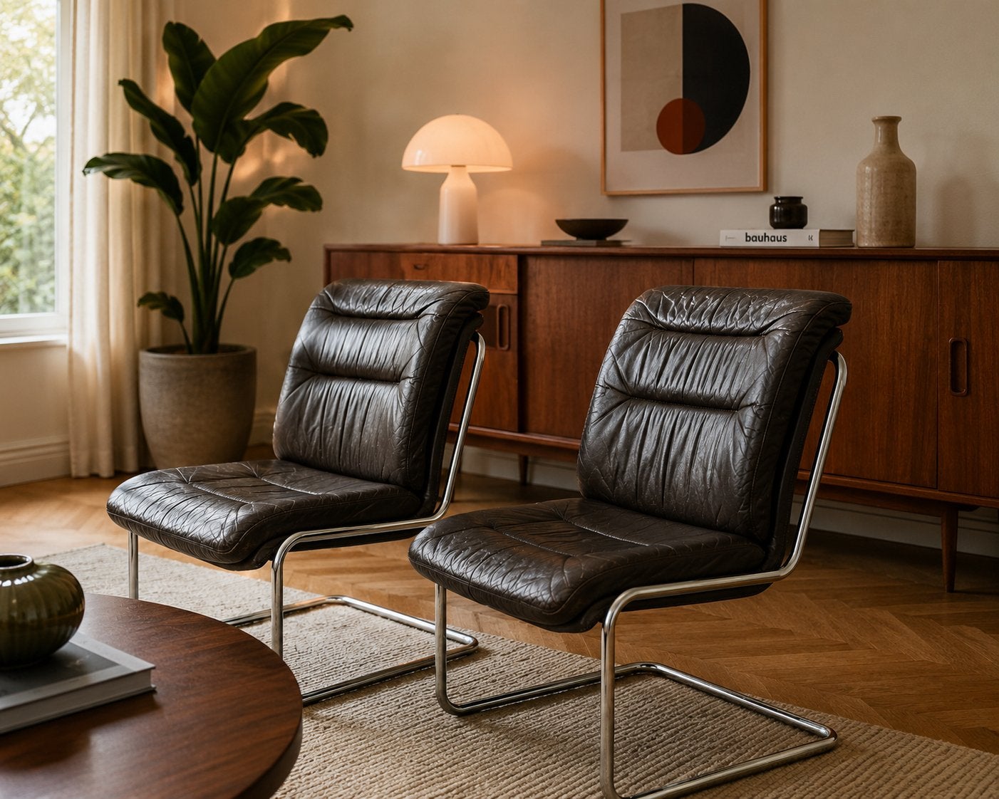 Vintage Bauhaus Fauteuils Mauser Germany, Ophalen, Bauhaus marcel breuer mart stam knoll corbusier, Minder dan 75 cm, Zo goed als nieuw