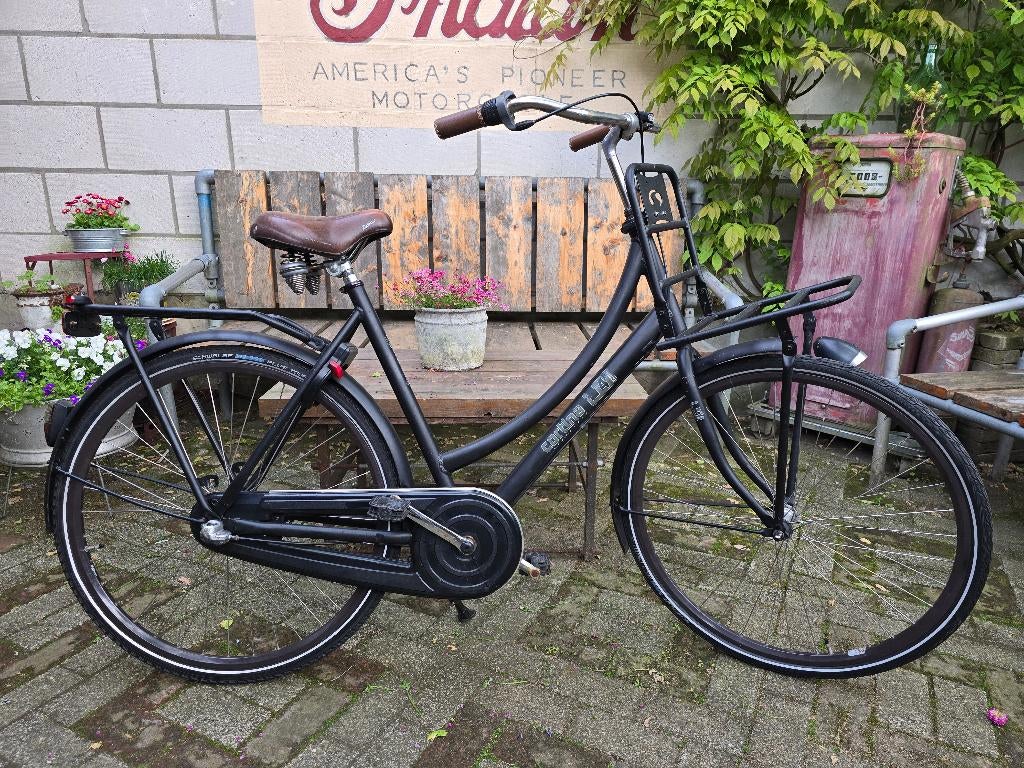 Omafiets, Cortina U4, Zwart, 28 Inch, 3 versnellingen., Ophalen, Terugtraprem, Gebruikt, Versnellingen