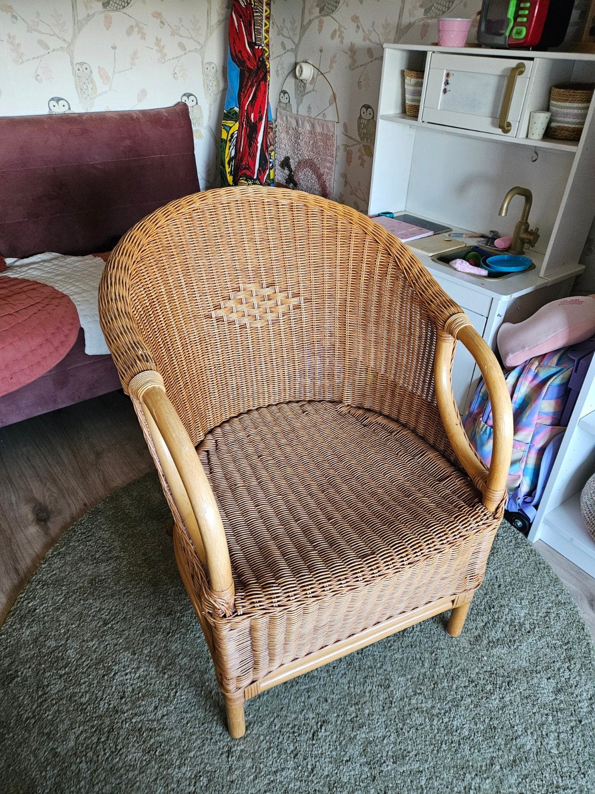 Rattan stoel, Ophalen, Rattan, 75 tot 100 cm, Zo goed als nieuw