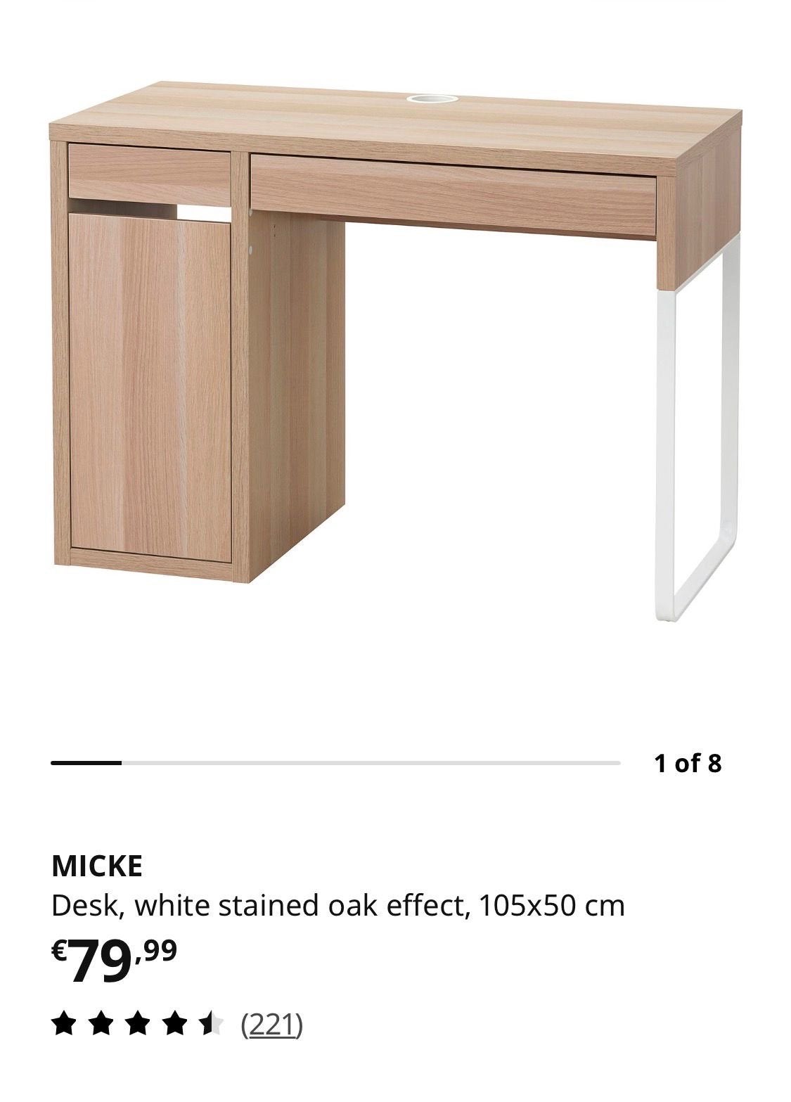 IKEA Micke bureau en Flintan bureaustoel - Zo goed als nieuw, Huis en Inrichting, Ophalen, Met lades, Spaanplaat of MDF, Zo goed als nieuw