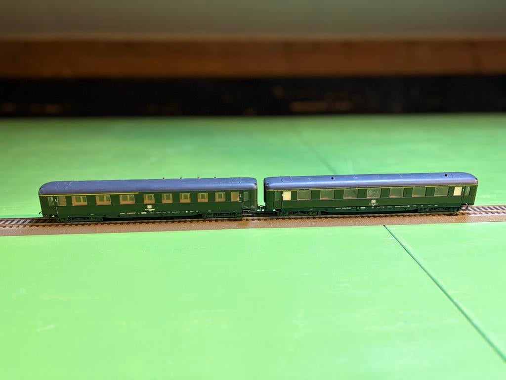 2x DB Schenker klassieke modeltrein wagons, Gebruikt, Gelijkstroom, Wagon, Ophalen
