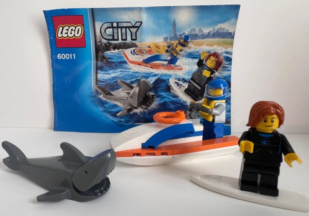 Lego City 60011 Surfer Redding +doos +instructieboekjes, Inclusief instructies, City, Lego, Ophalen of Verzenden