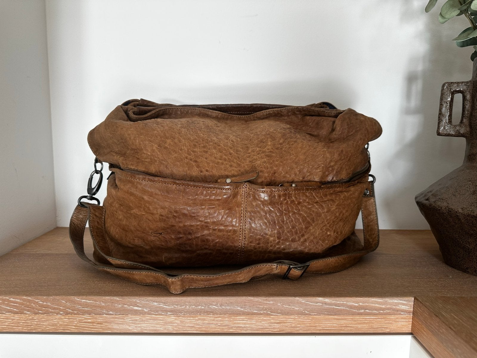 Fred de la Bretoniere Leren Schoudertas Bruin, Sieraden, Tassen en Uiterlijk, Ophalen of Verzenden, Gebruikt, Bruin, Schoudertasje