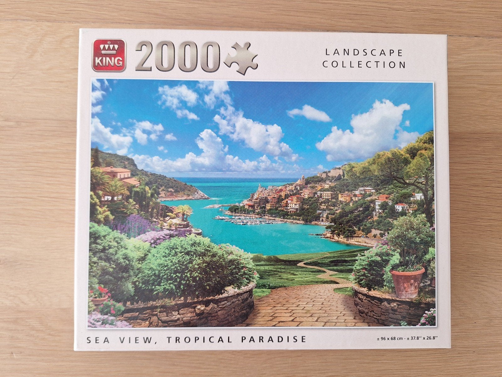 King, Sea View, Tropical Paradise 2000 stukjes puzzel, Ophalen of Verzenden, Meer dan 1500 stukjes, Zo goed als nieuw, Legpuzzel