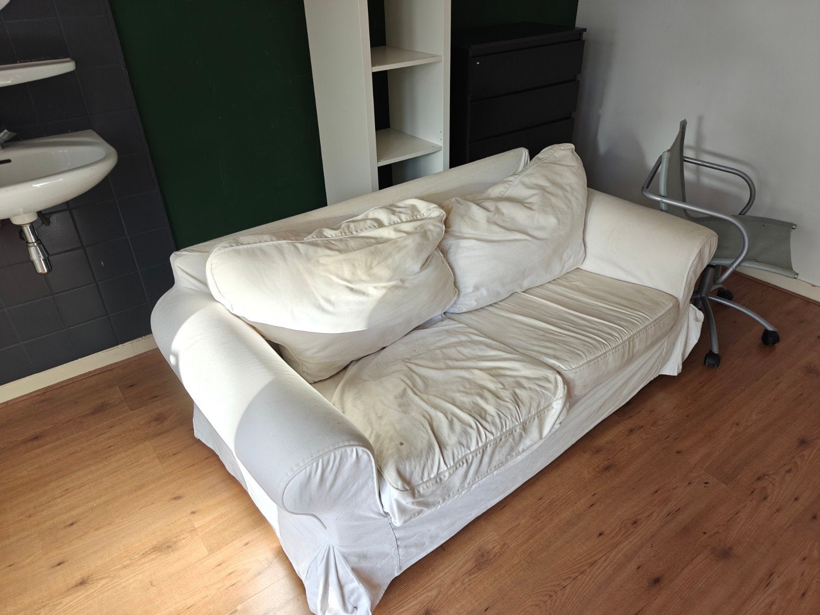 IKEA EKTORP 2-zitsbank - Wit, Ophalen, Gebruikt