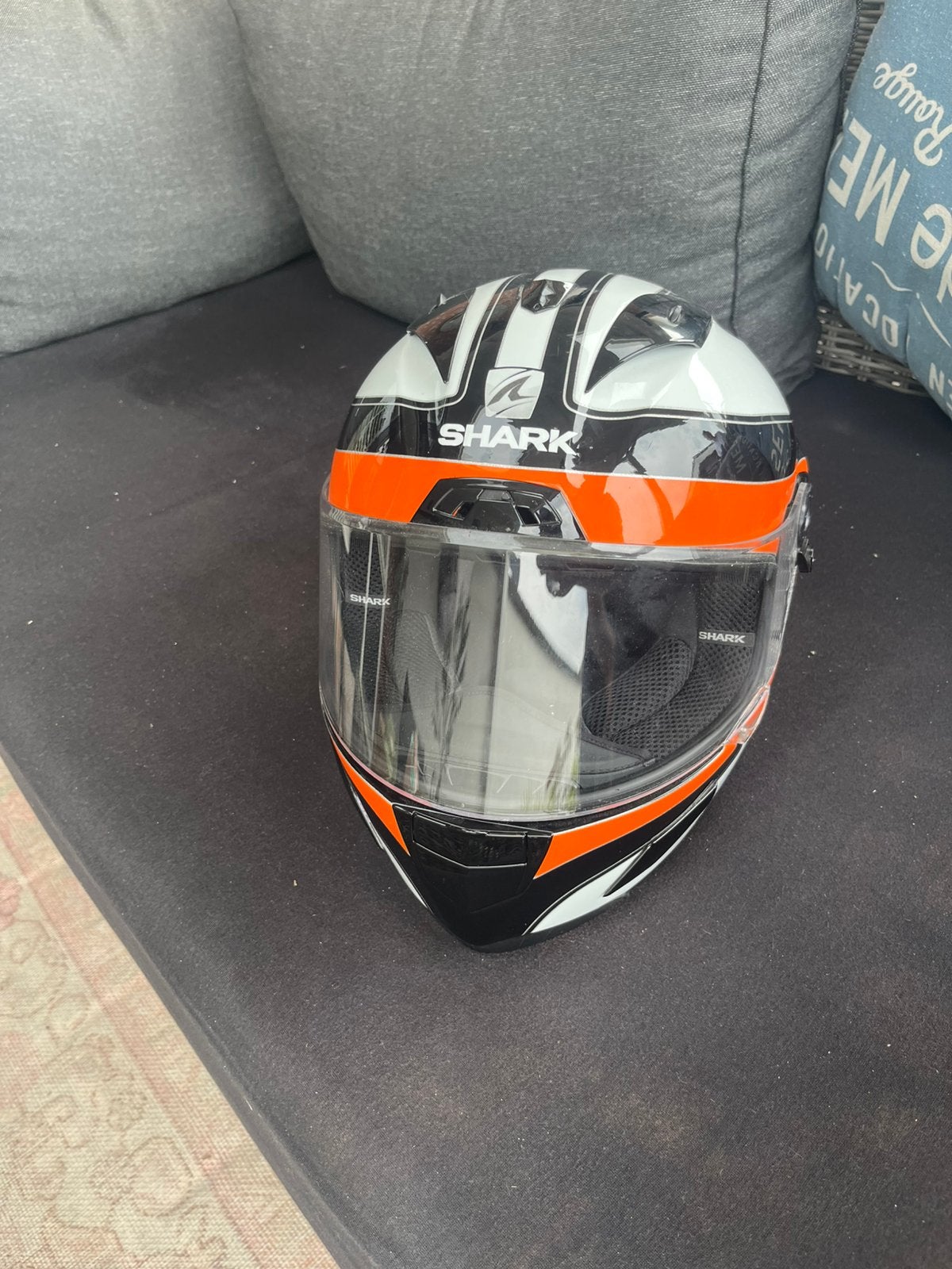 Shark Race-R optigon Motorhelm Oranje/zwart/wit, Motoren, Kleding | Motorhelmen, Ophalen, Tweedehands, Integraalhelm, Shark