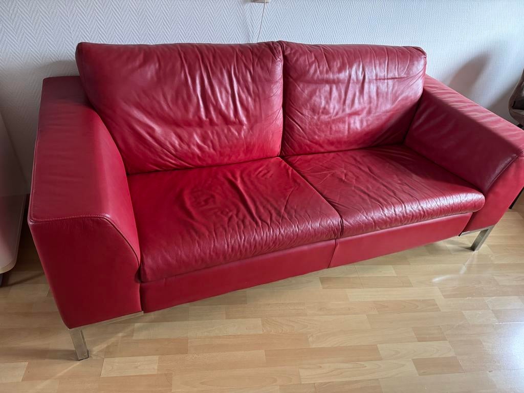 Leren bank, Ophalen of Verzenden, Gebruikt, 75 tot 100 cm
