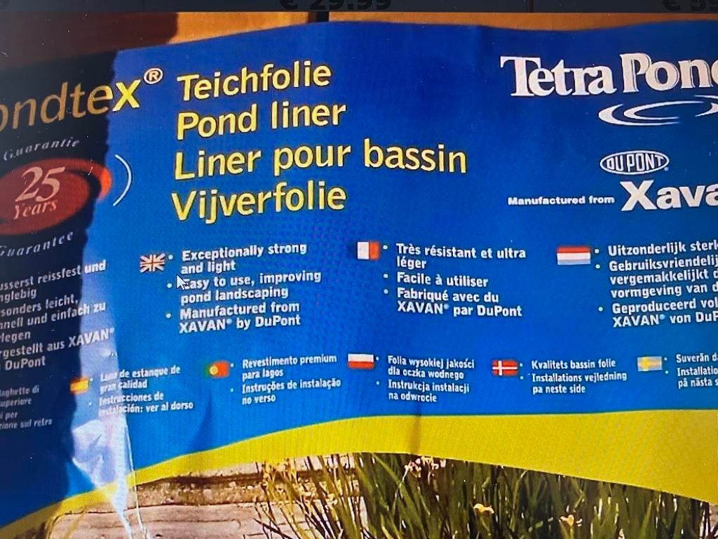 Tetra Pond Pond liner Vijverfolie 0.6mm x 3 x 5 meter., Ophalen, Nieuw, Vijverfolie