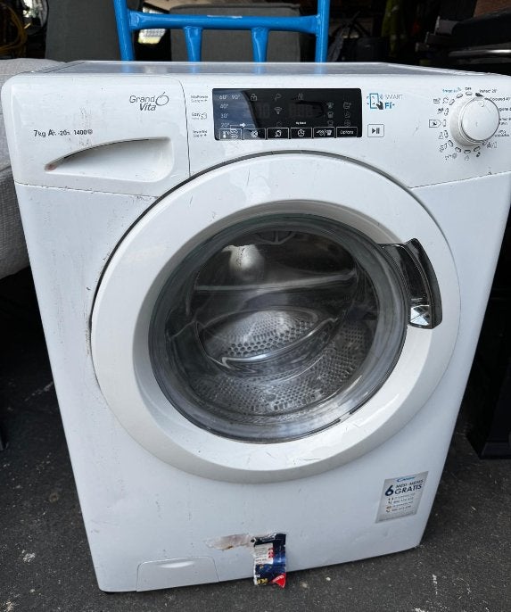 Wasmachine Candy GrandÓ Vita - 7 KG - 1400 toeren, Witgoed en Apparatuur, Ophalen, Gebruikt, Voorlader, Kort programma