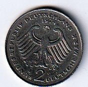2  mark  1974  J  Duitsland. km. 124, Ophalen of Verzenden, Duitsland, Losse munt