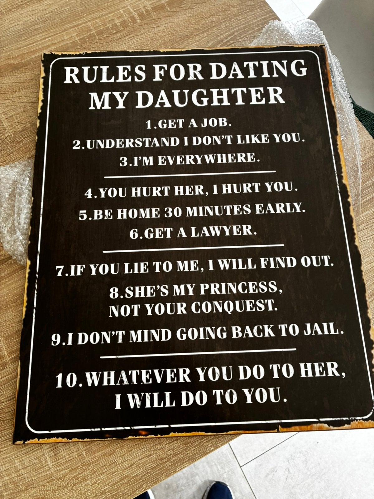 Rules for Dating my daughter - J-Line - leuk cadeau, Ophalen of Verzenden, Nieuw