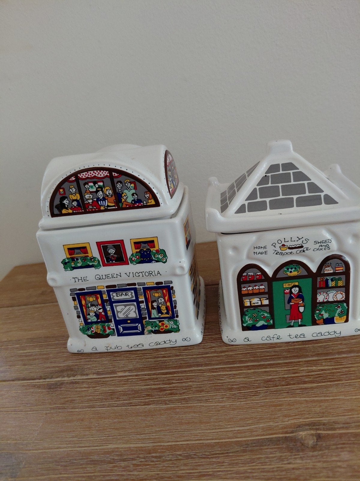2 koffiepadds/thee zakjes (huisjes van D.E, Huis en Inrichting, Keuken | Servies, Overige typen, Overige stijlen, Glas, Ophalen of Verzenden