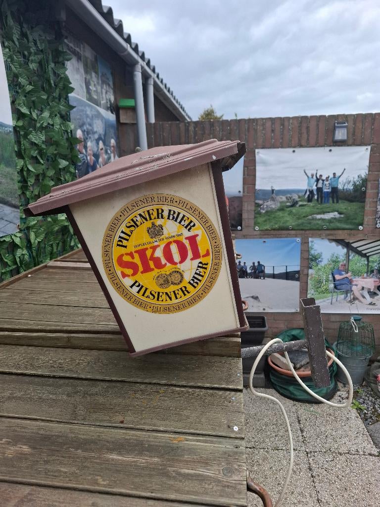 buitenlamp SKOL bier, Ophalen, Gebruikt, Reclamebord, Plaat of Schild, Overige merken