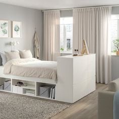 Bed met opbergruimte 140x200 cm wit ZSM WEG, Huis en Inrichting, Slaapkamer | Bedden, Ophalen, Wit, Tweepersoons, 140 cm