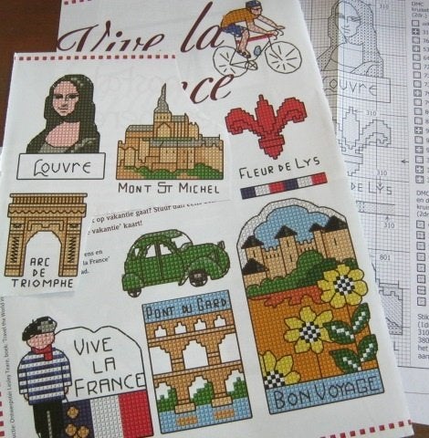 Borduurpatroon  Frankrijk  Vive la France  nr 5896, Verzenden, Nieuw, Handborduren, Patroon