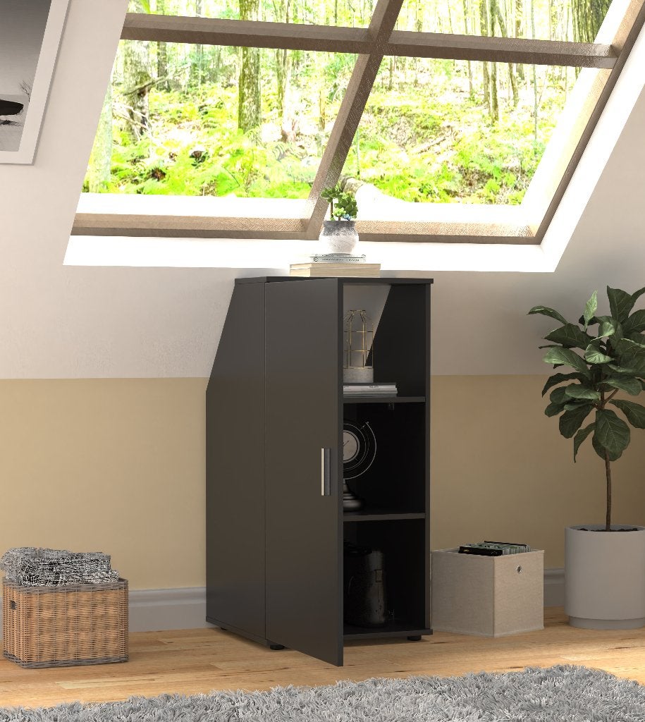 Kast schuine wand zolder slaapkamer - zwart, Huis en Inrichting, Kasten | Kledingkasten, Ophalen, Overige materialen, Met deur(en)
