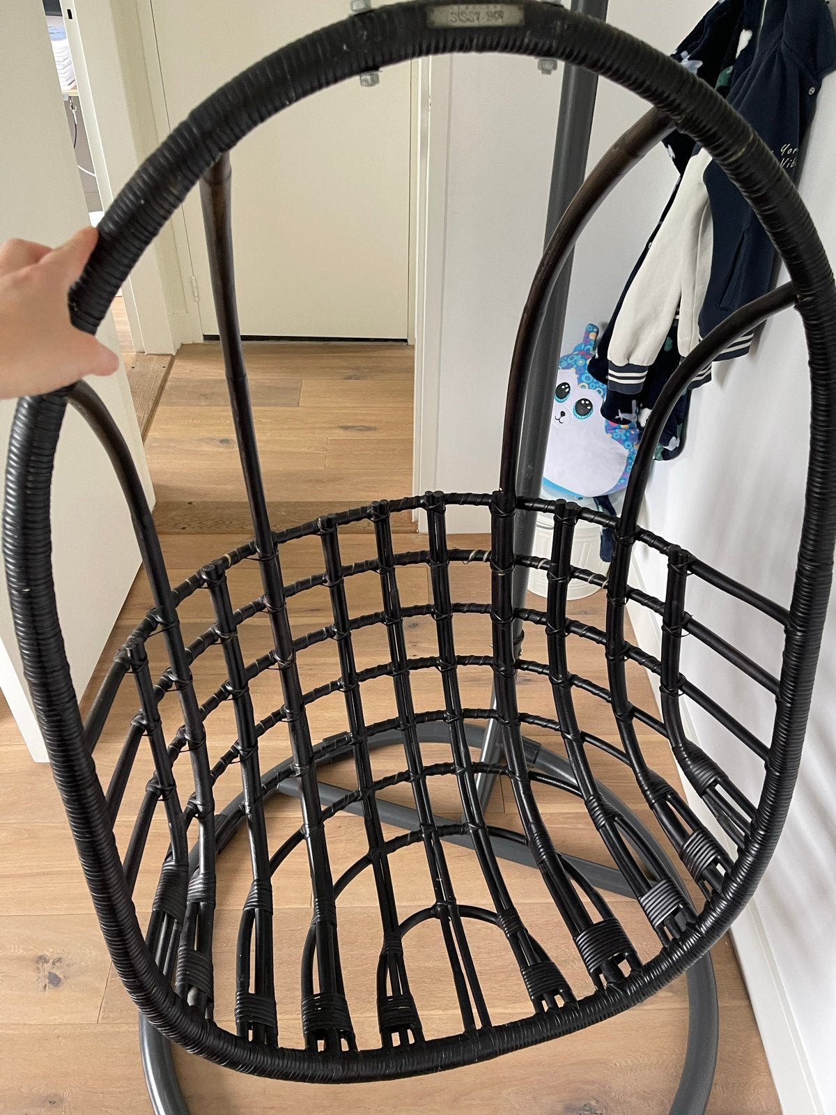 Sissy-Boy hangstoel incl voet, Ophalen, Gebruikt, Zwart, Riet of Rotan