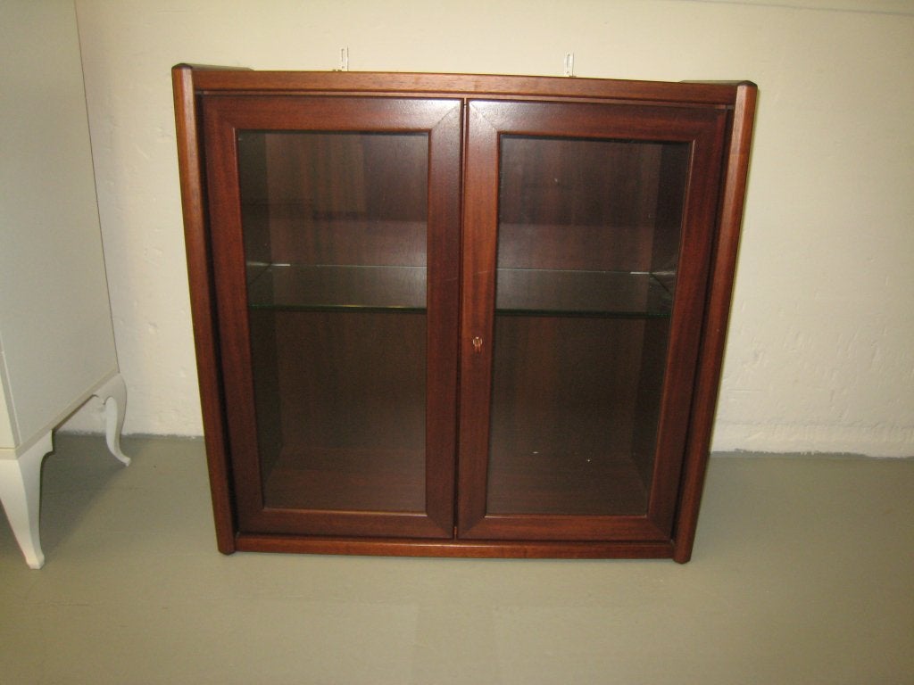 Vintage vitrine hangkastje, hoog 85, breed 86, diep 34, Niet ingevuld, Gebruikt, Niet ingevuld, Niet ingevuld
