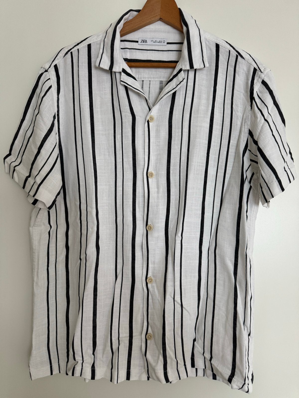 Zara gestreept overhemd, Kleding | Heren, Overhemden, Zo goed als nieuw, Halswijdte 41/42 (L), Wit, Ophalen of Verzenden