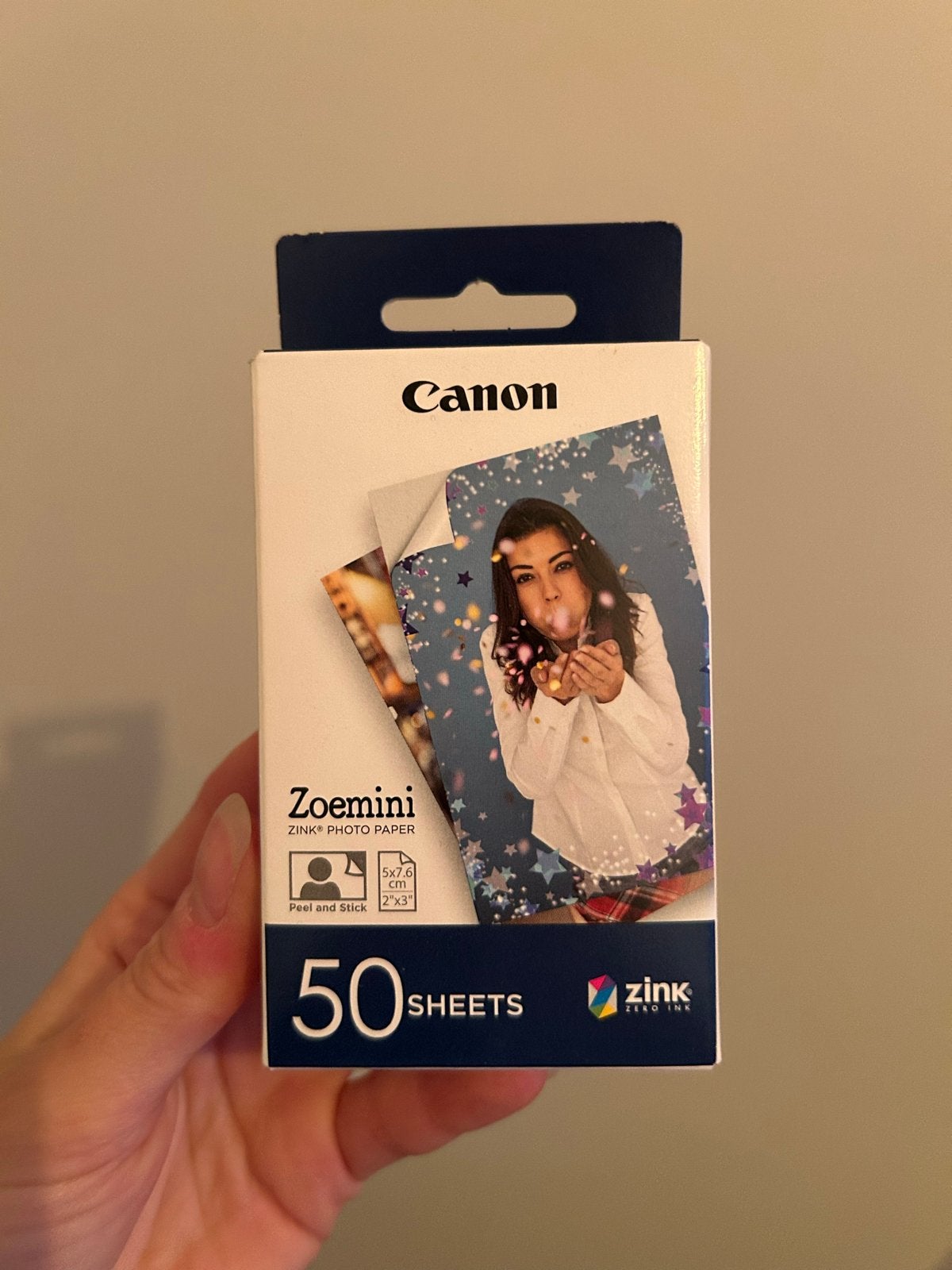 Canon Zoemini Zink Fotopapier 50 Vel - 5x7.6 cm, Inktloos printen, Nieuw, Glanzend, Ophalen of Verzenden