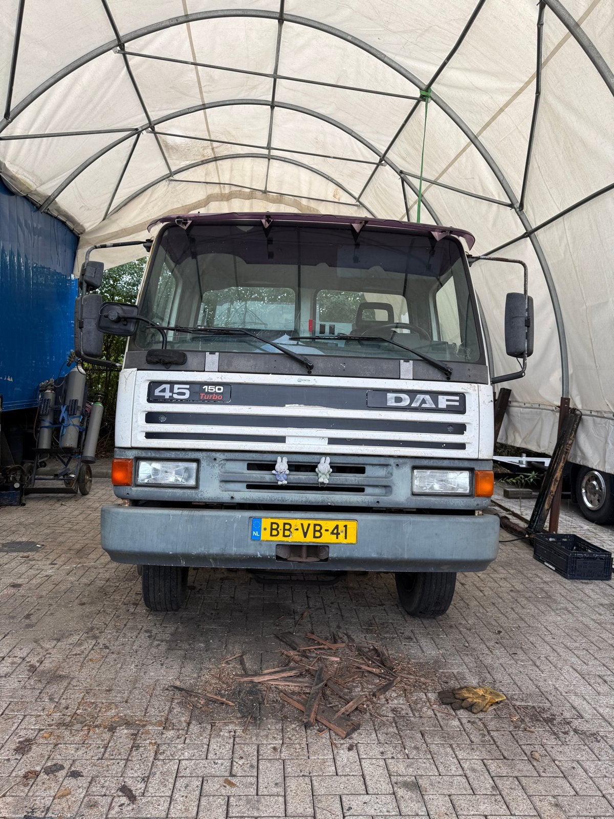 Daf AE45CE met lopende motor en PTO, Auto's, 150 pk, Wit, Overige kleuren, Te koop
