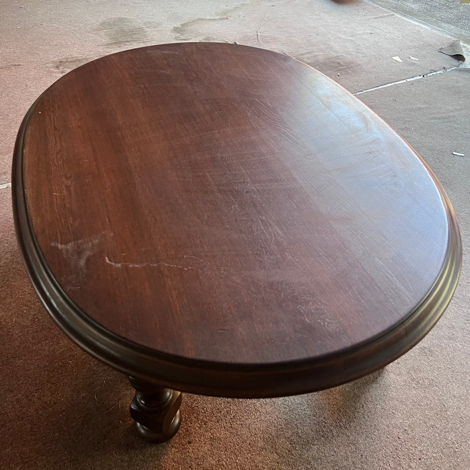 Houten salontafel, Ophalen, Ovaal