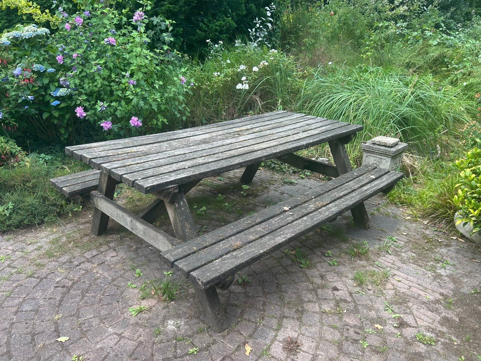 Houten picknicktafel, Ophalen, Gebruikt, Rechthoekig, Hout