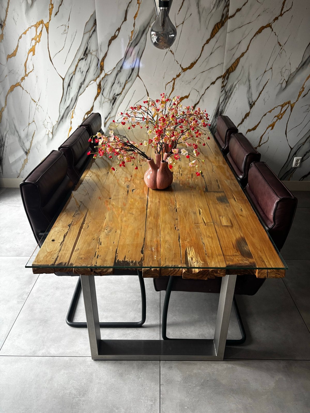 Goossens Teakhouten Eettafel 240x100 cm, Ophalen, 100 tot 150 cm, Teakhout, 200 cm of meer