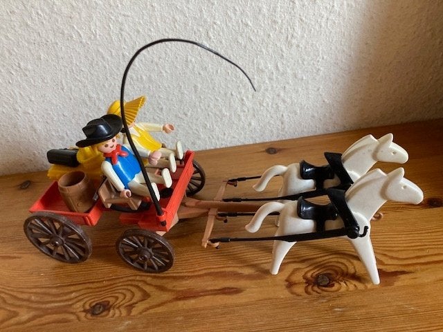 Playmobil vintage western koets 3587 jaren 80 oud, Complete set, Voertuig, Ophalen of Verzenden, Zo goed als nieuw