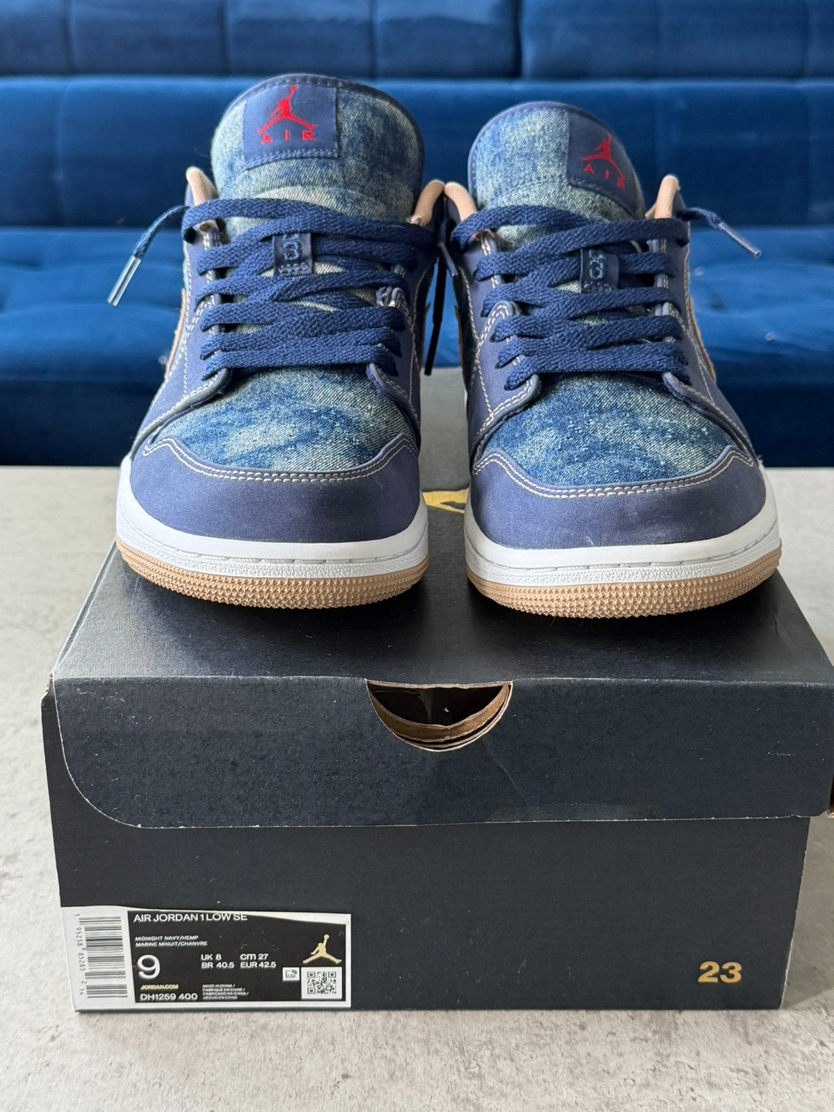 Air Jordan 1 Low SE Denim, Ophalen of Verzenden, Nieuw, Blauw, Sneakers of Gympen