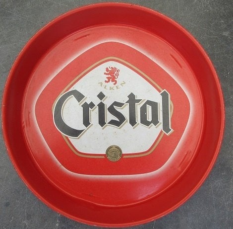 Cristal Alken dienblad, Ophalen of Verzenden, Gebruikt, Reclamebord, Plaat of Schild, Overige merken