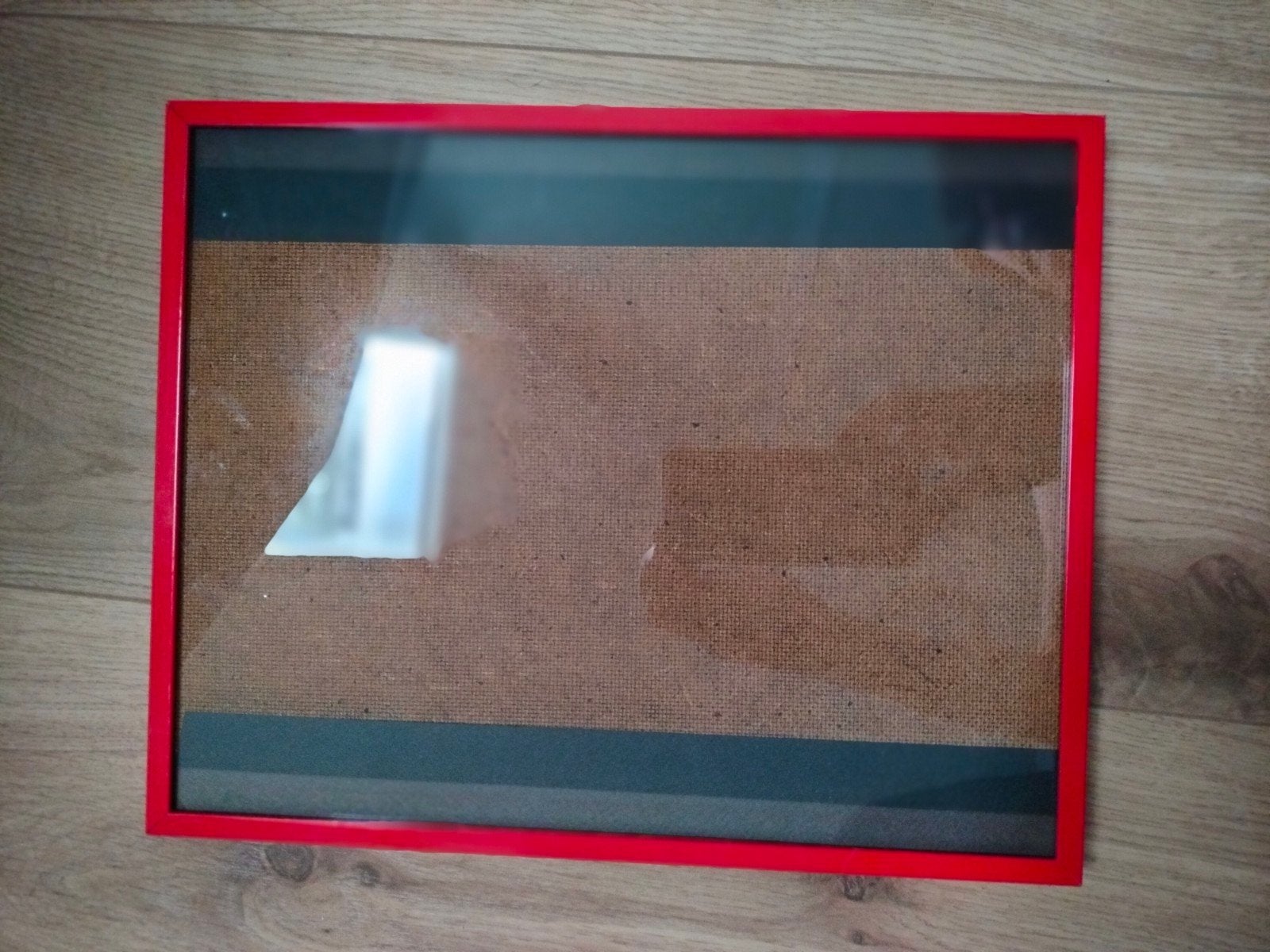 Rode fotolijst met glas, 30x24 cm, Ophalen, Glas, Met glas, Fotolijst