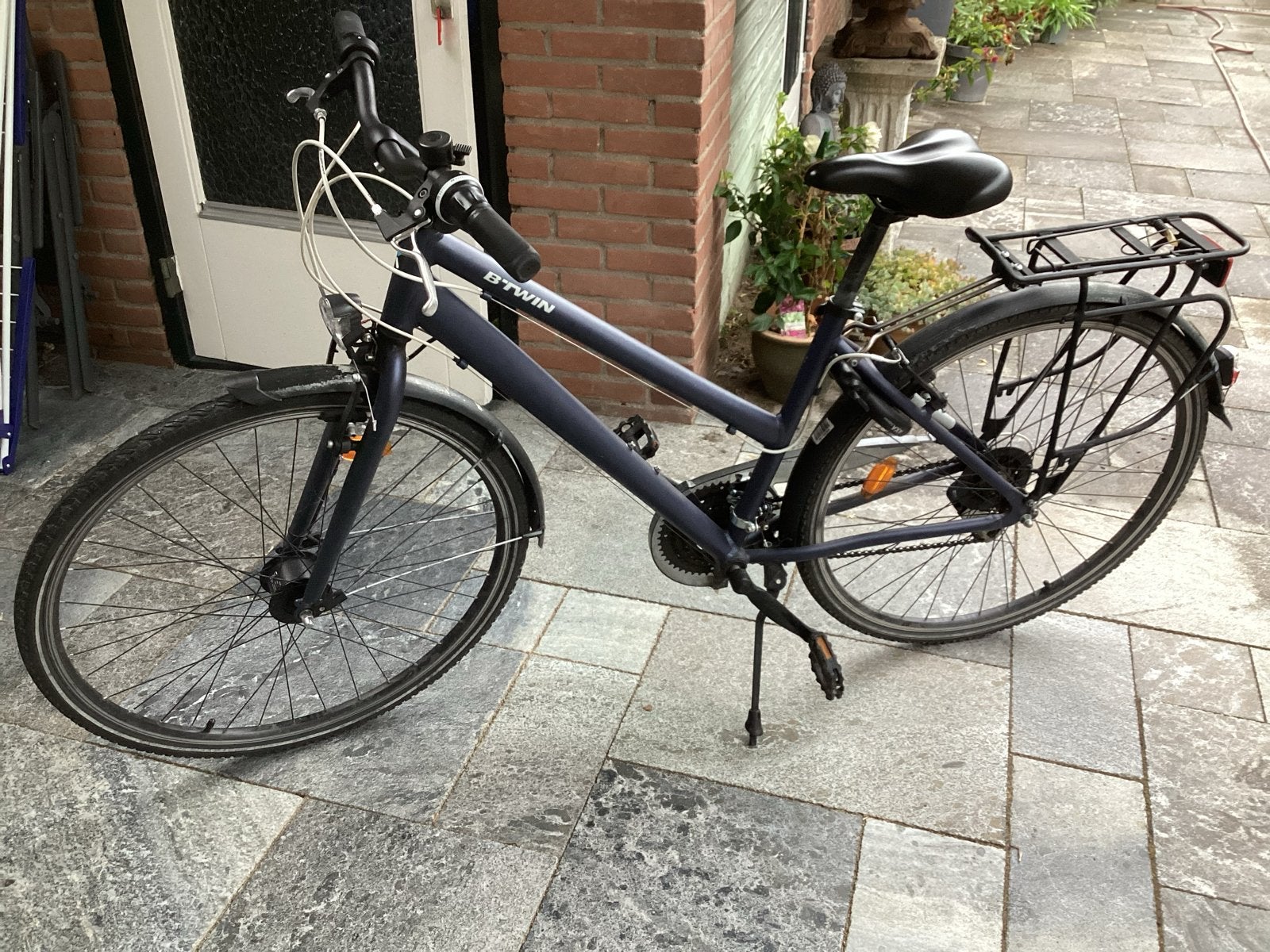 B'Twin Hoprider 300 Damesfiets - Zo goed als nieuw, Fietsen en Brommers, Overige merken, 53 tot 56 cm, Velgrem, Versnellingen