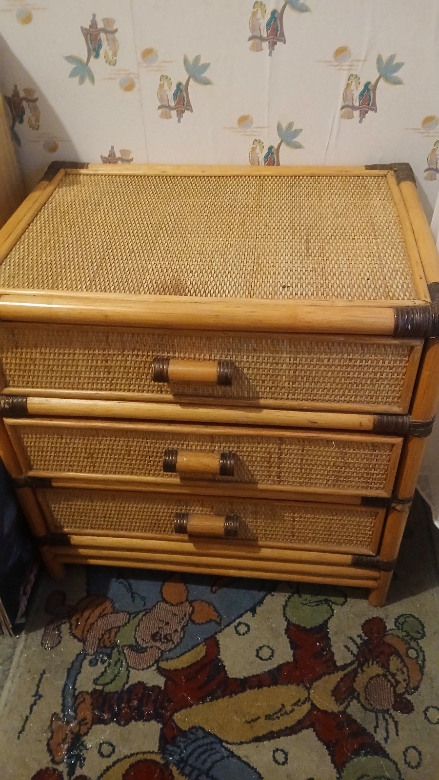 Rotan kastje met 3 ruime lades., Zo goed als nieuw, 3 of 4 laden, Minder dan 100 cm, 25 tot 50 cm