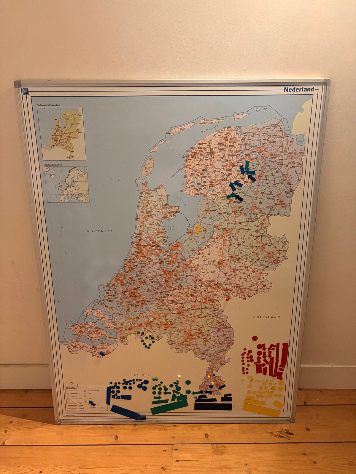 Grote landkaart van Nederland - Wanddecoratie, Landkaart, 1800 tot 2000, Nederland, Ophalen