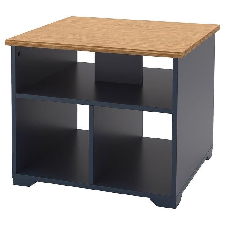 Ikea Skruvby (bijzet)tafel - blauw/zwart, Huis en Inrichting, Tafels | Bijzettafels, Minder dan 55 cm, Vierkant, Zo goed als nieuw