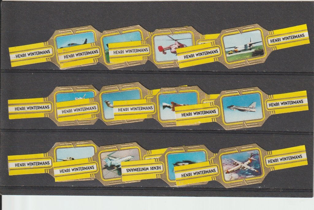reeks 765  vliegtuigen 1-12   sigarenbanden, Ophalen of Verzenden, Zo goed als nieuw, Sigarenbandjes