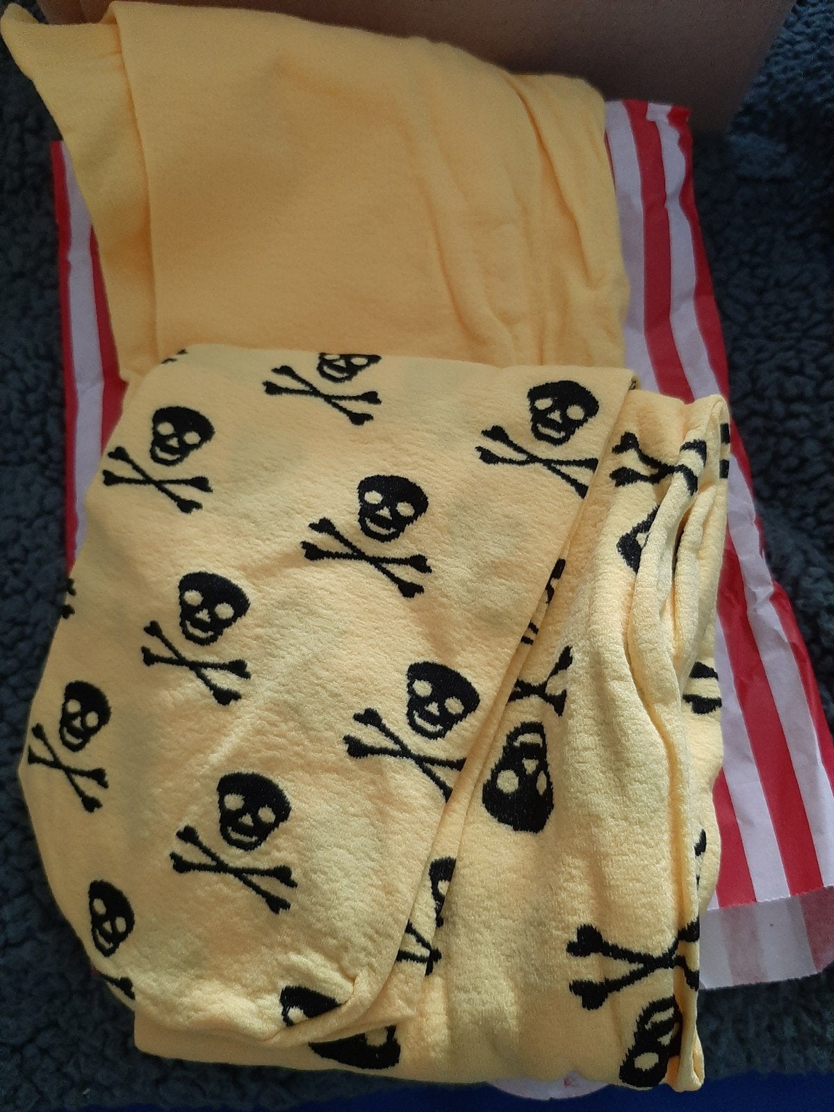 Gele legging met doodshoofden - Skullz Toxic, Legging, Geel, Nieuw, Overige maten