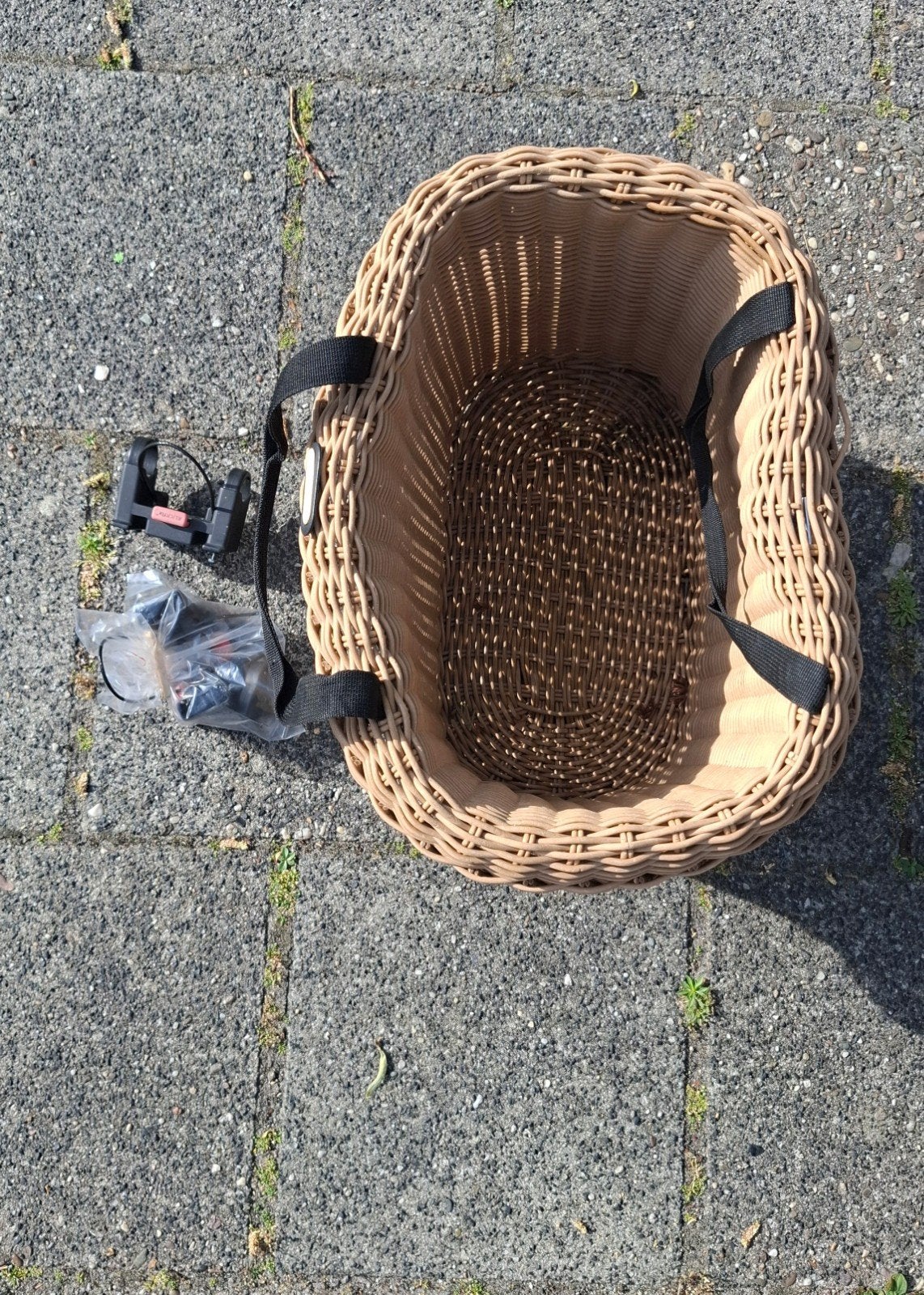 Fietsmand Klickfix met stuurbevestiging, Ophalen of Verzenden, Gebruikt, Fietsmand, Stuurbevestiging