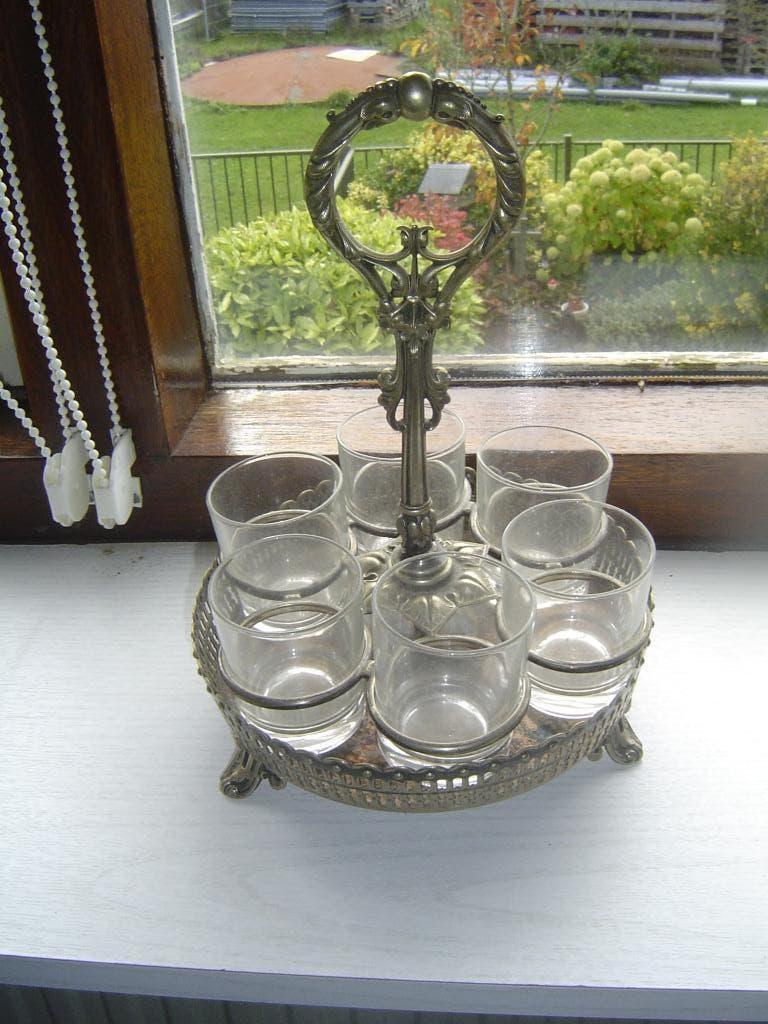 antieke glazenhouder, Ophalen of Verzenden