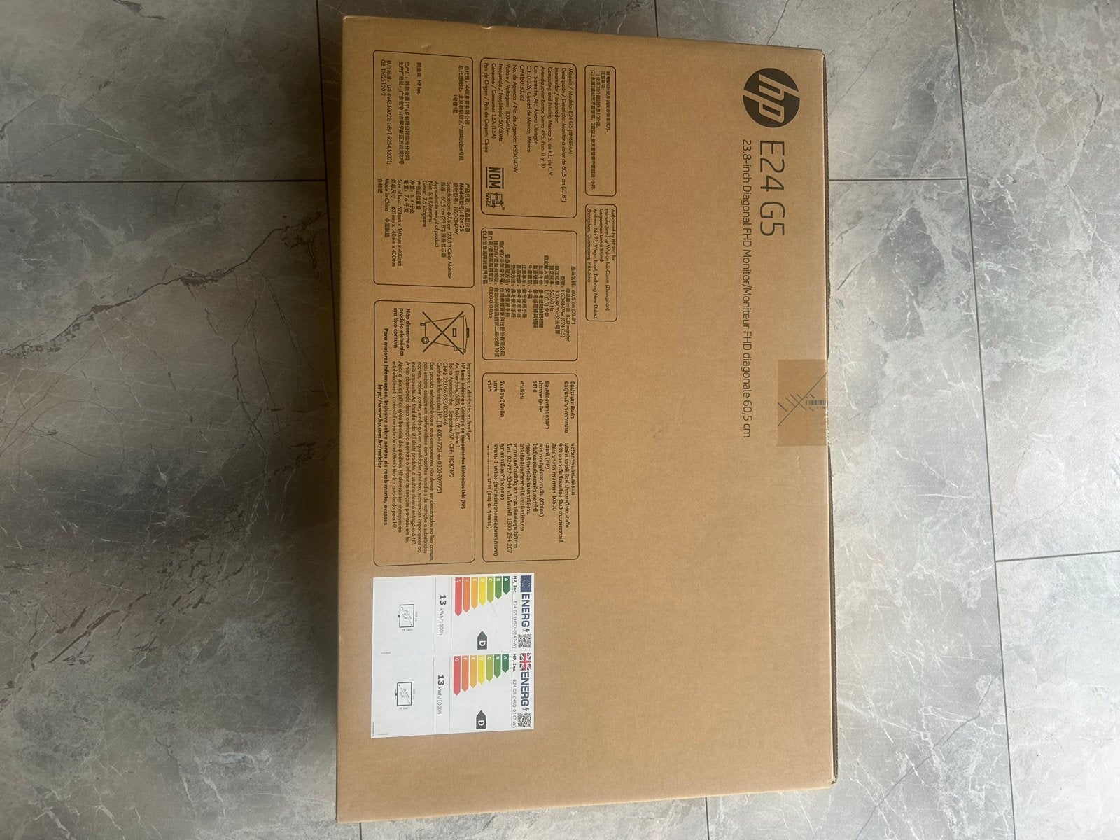 Nieuwe HP E24 G5 FHD Monitor - 23.8 inch IPS-paneel, Computers en Software, HDMI, In hoogte verstelbaar, Nieuw, Full HD
