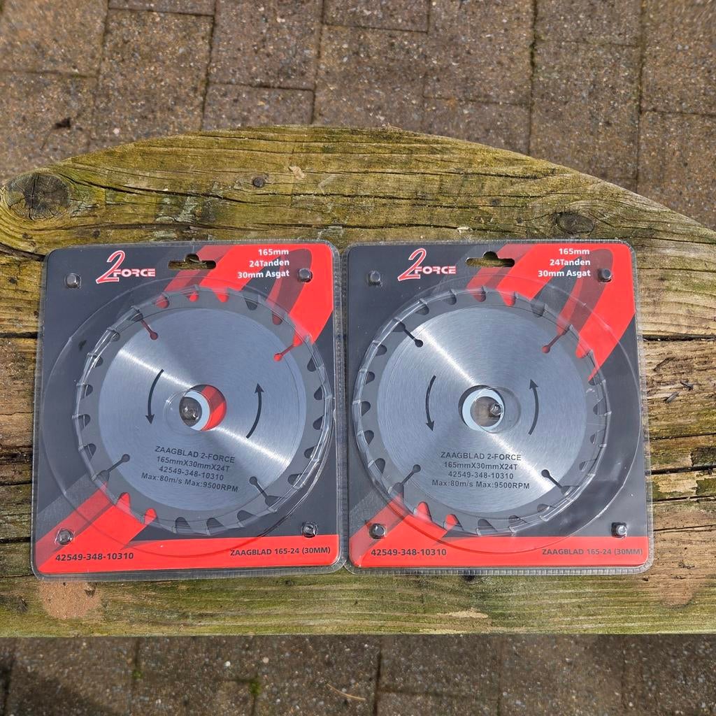 2 Force zaagbladen 165 mm 24 tanden 30 mm asgat, Ophalen