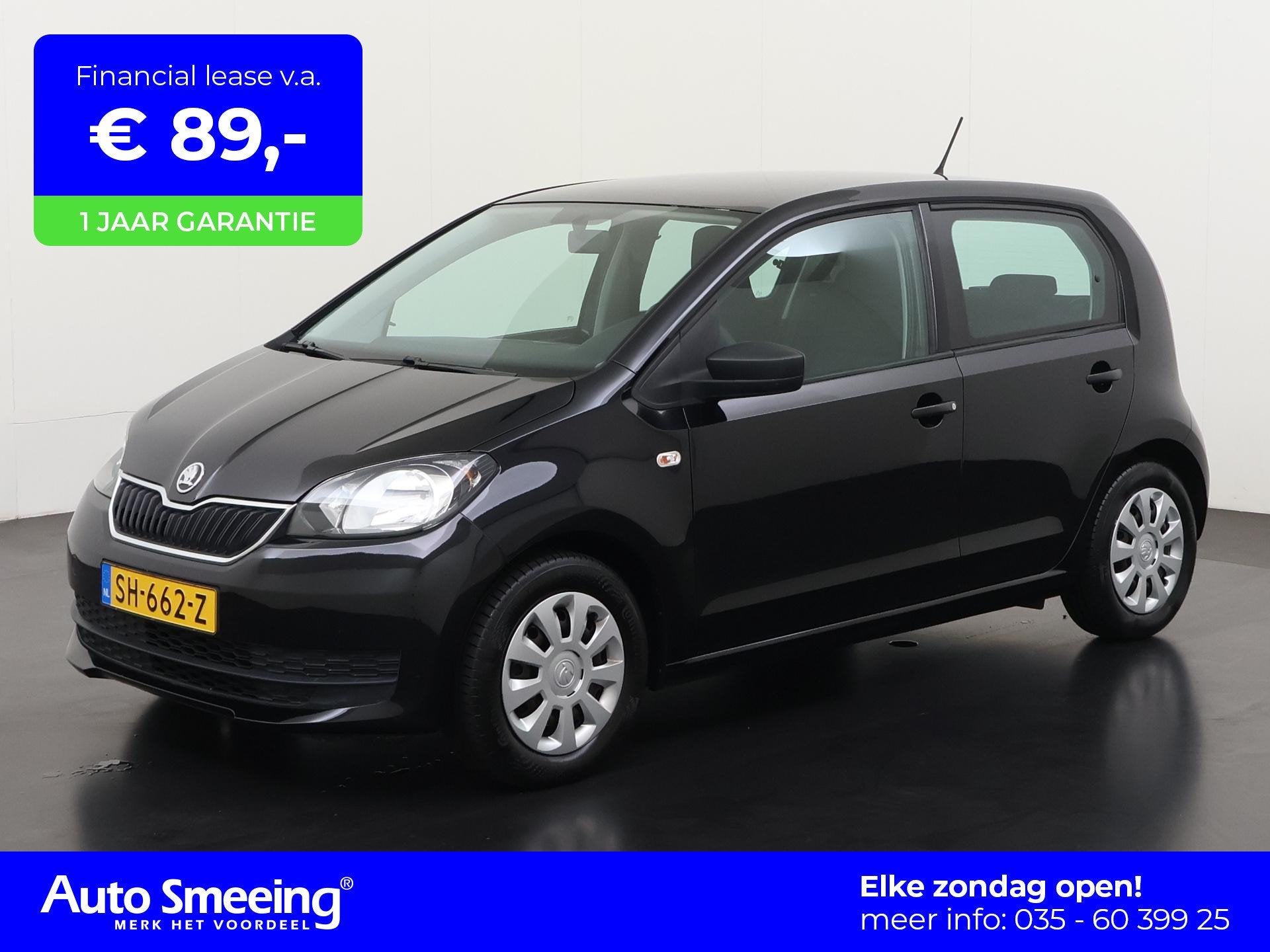 Skoda Citigo 1.0 Greentech Active | Zondag Open!, Auto's, Voorwielaandrijving, Stof, Gebruikt, Zwart